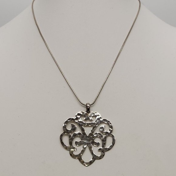 Silpada Eden Sterling Silver 925 Hammered Cut Out Pendant Necklace 18" + 2" - Picture 11 of 11